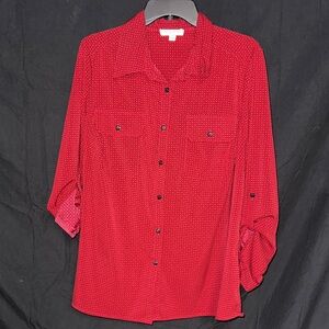 Studio Works Vibrant Red Button Down Shirt